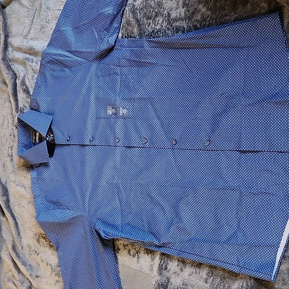 Van Heusen blue with design medium buttonup
